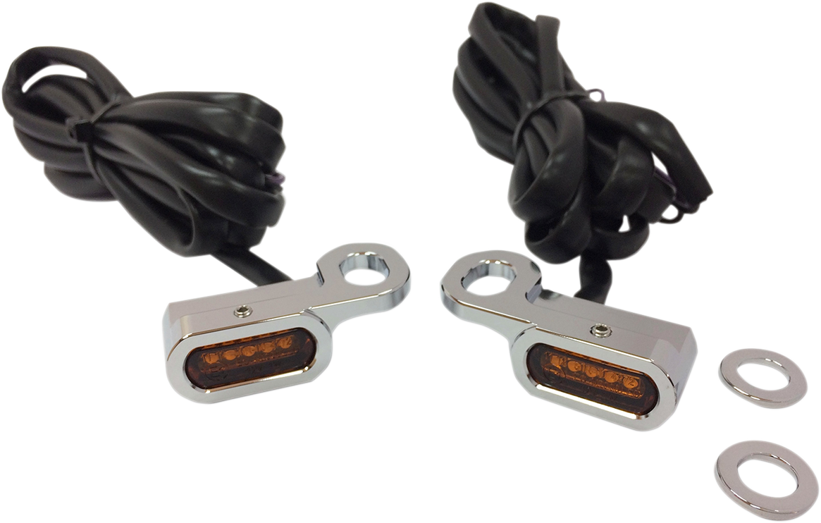 DRAG SPECIALTIES LED Handlebar Marker Lights - Hydraulic Clutch - Chrome/Amber