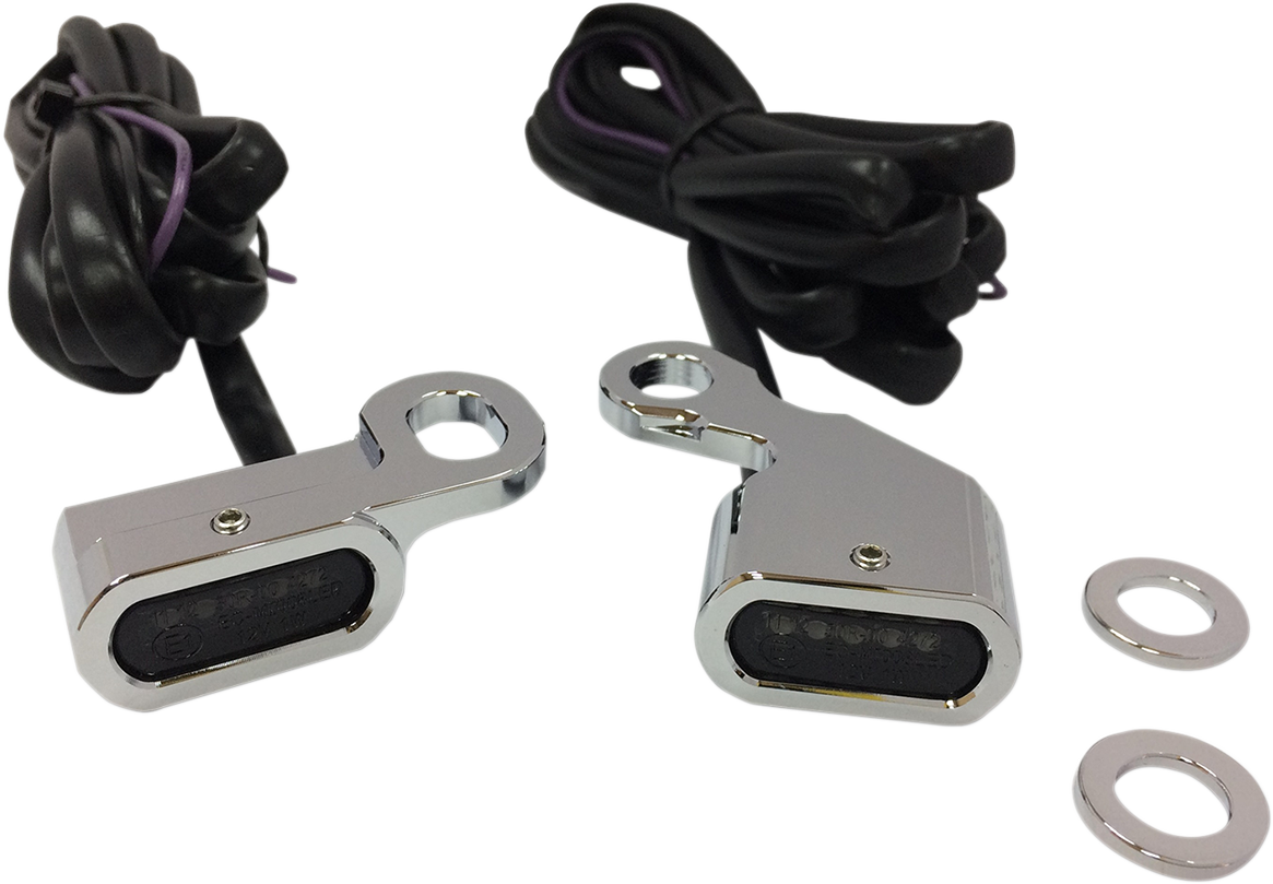 DRAG SPECIALTIES LED Handlebar Marker Lights - Chrome/Smoke