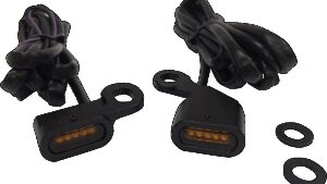 DRAG SPECIALTIES LED Handlebar Marker Lights - Black/Amber