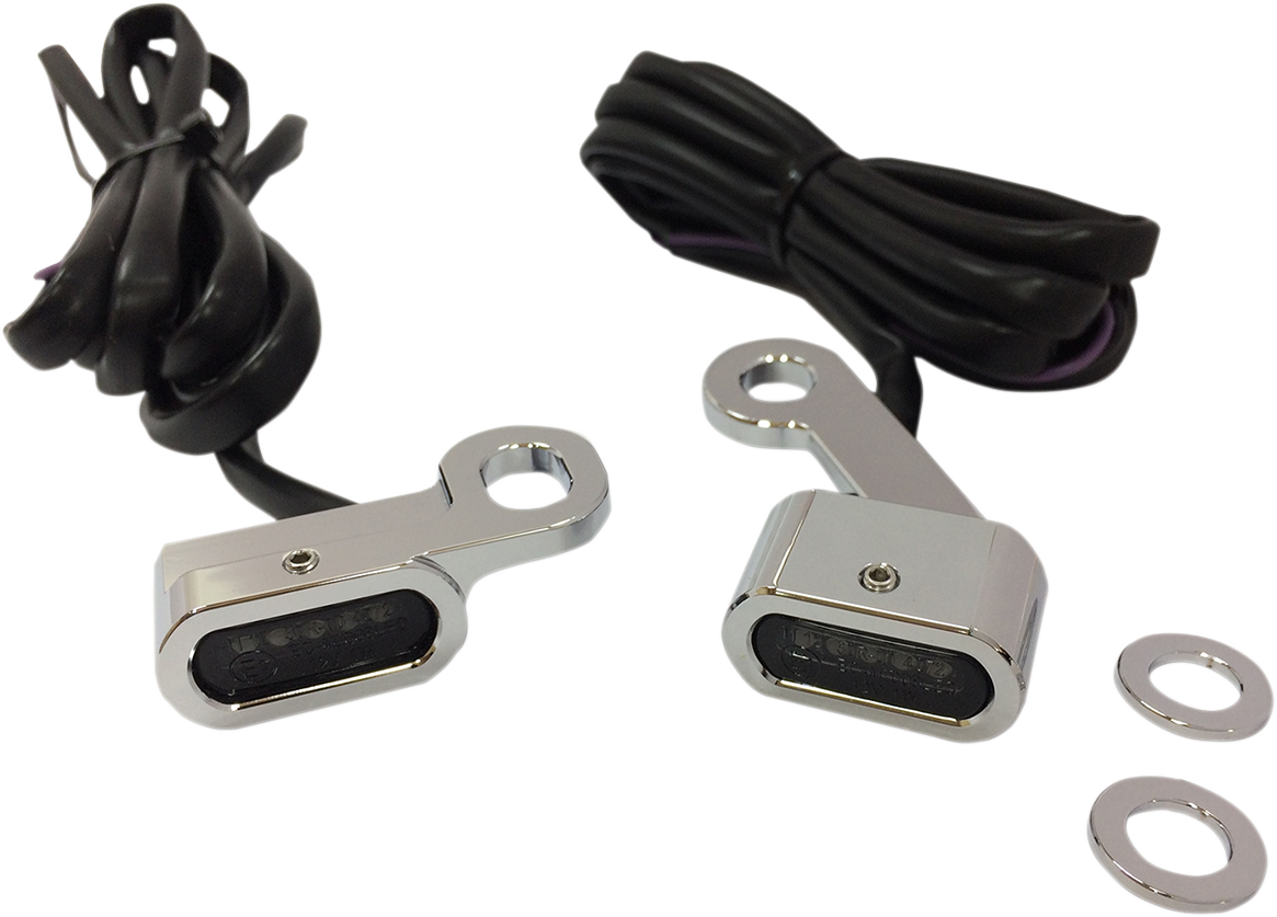 DRAG SPECIALTIES LED Handlebar Marker Lights - XL - Chrome/Smoke