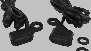 DRAG SPECIALTIES LED Handlebar Marker Lights - XL - Black/Smoke