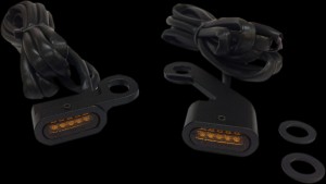 DRAG SPECIALTIES LIGHTS MRKR BLK AMBR FLT