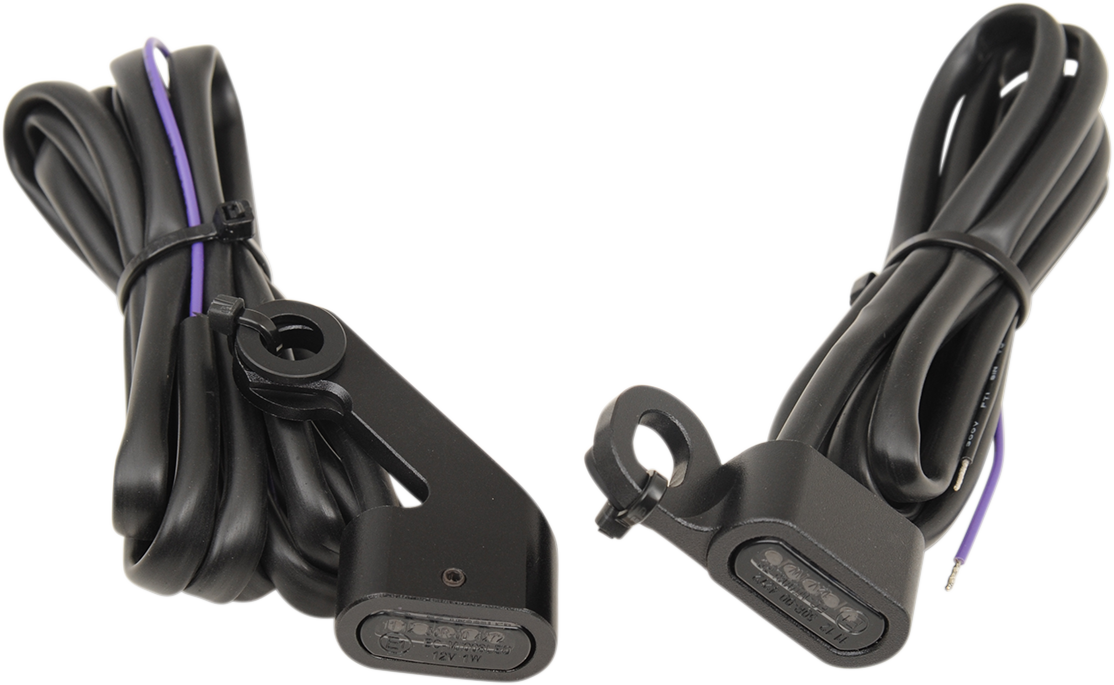 DRAG SPECIALTIES LED Handlebar Marker Lights - Black/Smoke