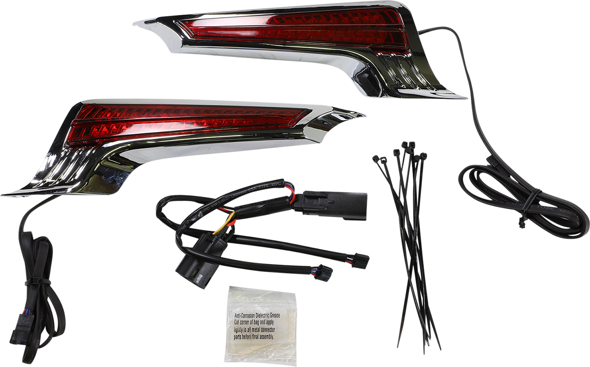 CIRO Filler Panel Light - Red Lens - Red LEDs - Chrome