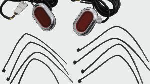 CUSTOM DYNAMICS Antenna Grommet Light - Red Lens - Chrome