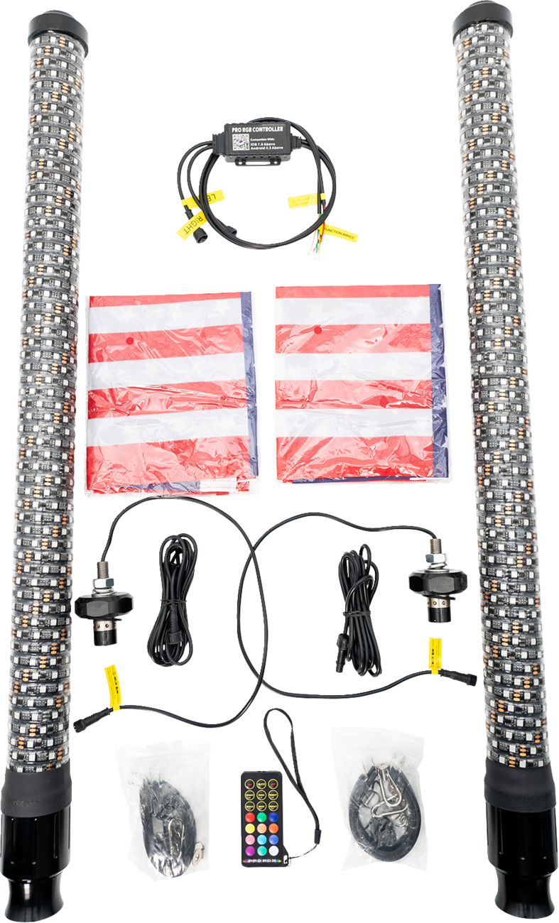 BRITE-LITES WHIP KIT SUPER CHUNK 2.2" 3FT. BRITE LITES