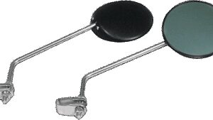 EMGO Mirrors - Side View - Round - 9" Stem - Black Head/Chrome Stem/Tinted Glass - Pair - Universal