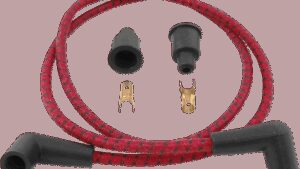 DRAG SPECIALTIES Plug Wires - Braided - Red/Black