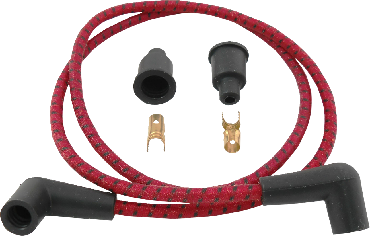 DRAG SPECIALTIES Plug Wires - Braided - Red/Black