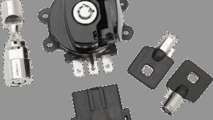 DRAG SPECIALTIES Side Hinge Ignition Switch with Fork Lock - Gloss Black