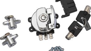 DRAG SPECIALTIES Side Hinge Ignition Switch with Saddlebag Lock - Chrome