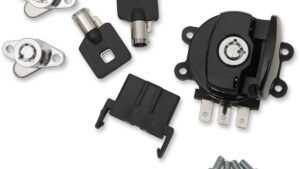 DRAG SPECIALTIES Side Hinge Ignition Switch with Saddlebag Lock - Gloss Black