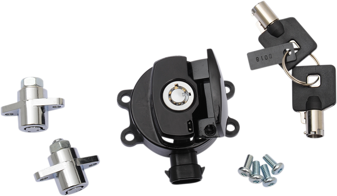 DRAG SPECIALTIES Side Hinge Ignition Switch with Saddlebag Lock - Gloss Black
