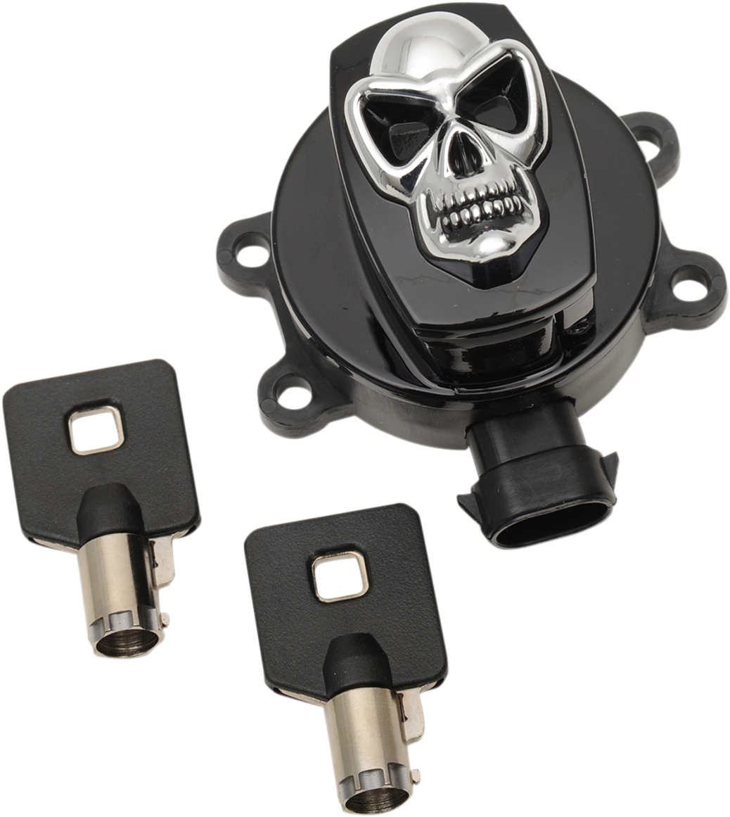DRAG SPECIALTIES Ignition Switch - Skull - Black