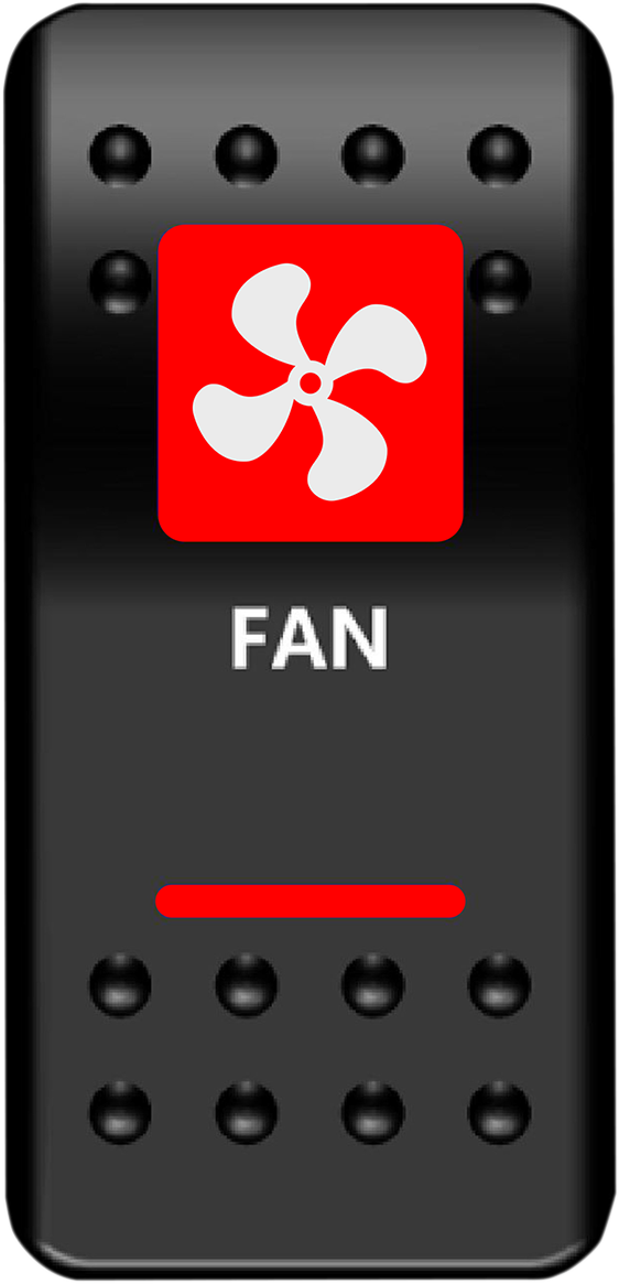 MOOSE OFFROAD Rocker Switch - Fan - Red