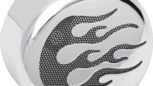 DRAG SPECIALTIES Horn Cover - Chrome - Black Flame