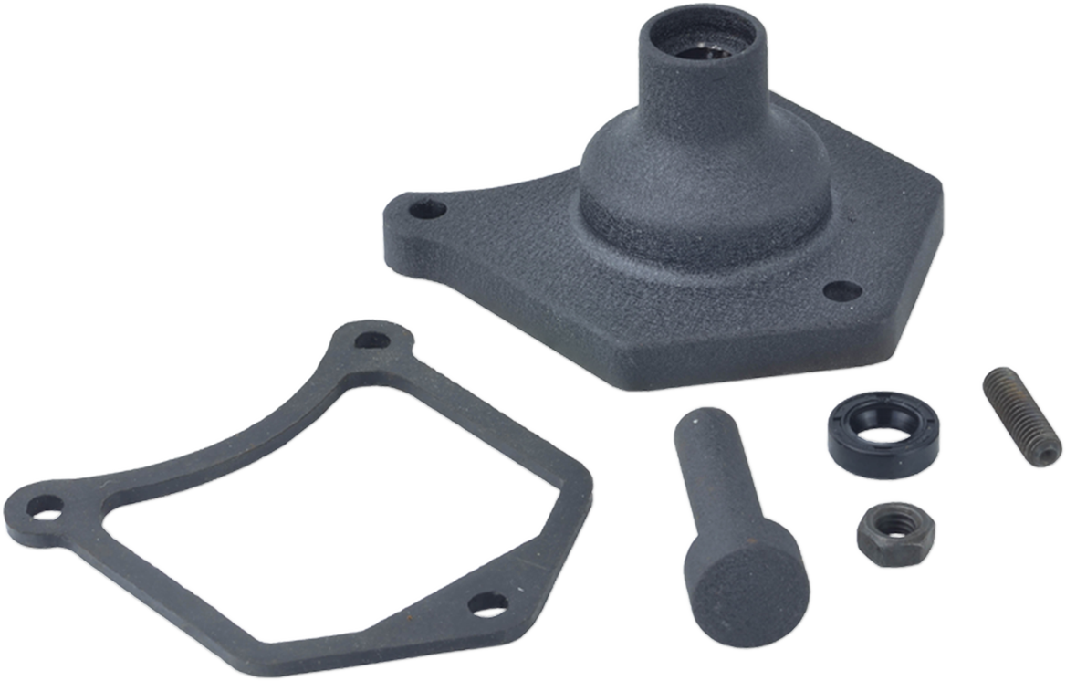 DRAG SPECIALTIES End Cover - Solenoid/Starter Button - Black Wrinkle