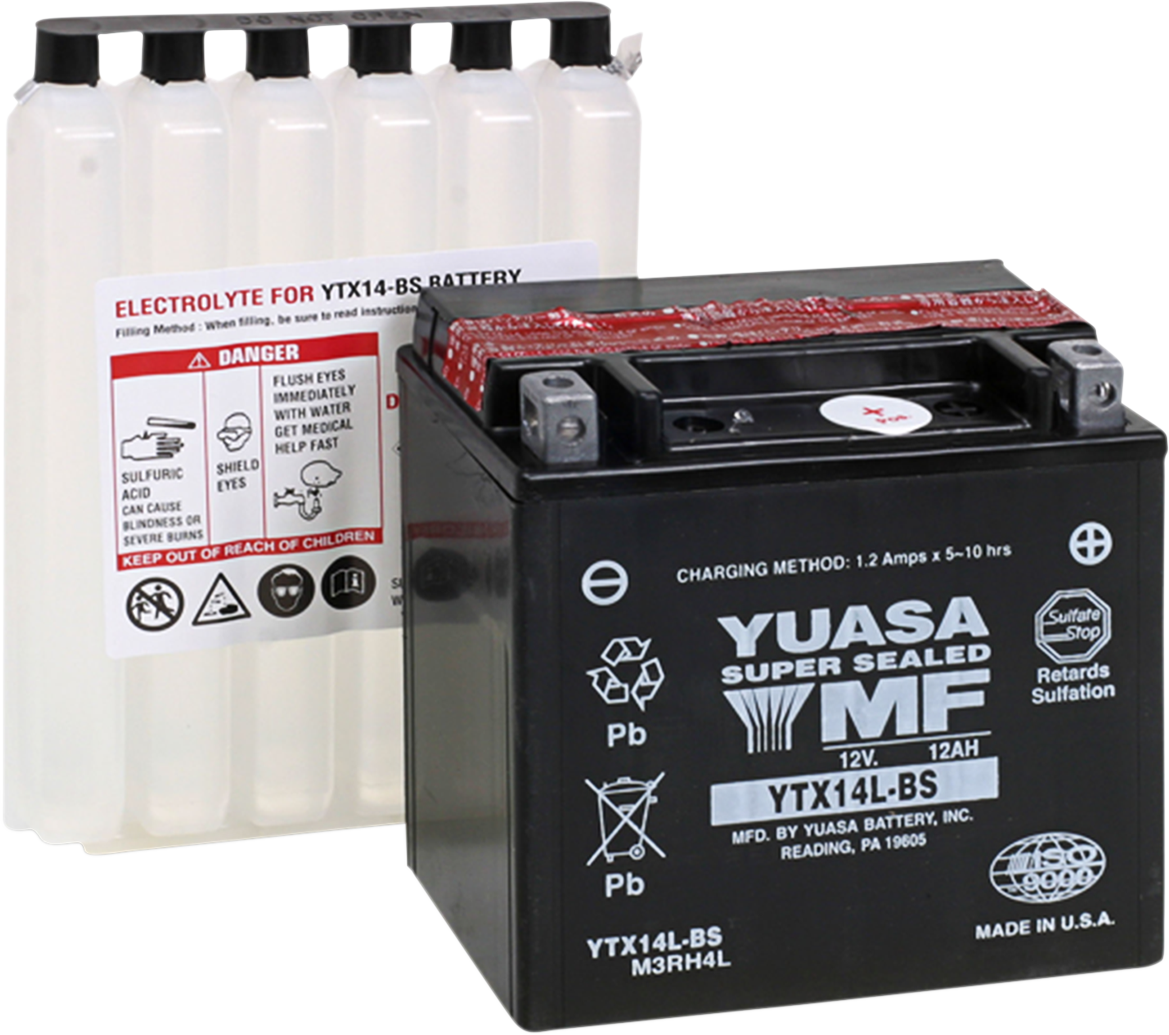 YUASA AGM Battery - YTX14L-BS - .69 L