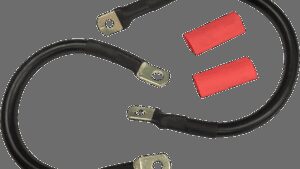 DRAG SPECIALTIES Black Battery Cable Set - '89-'08 ST