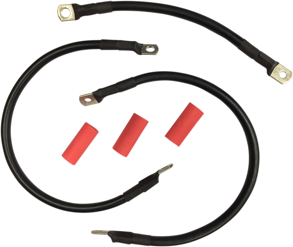 DRAG SPECIALTIES Black Battery Cable Set - '65-'84 FL