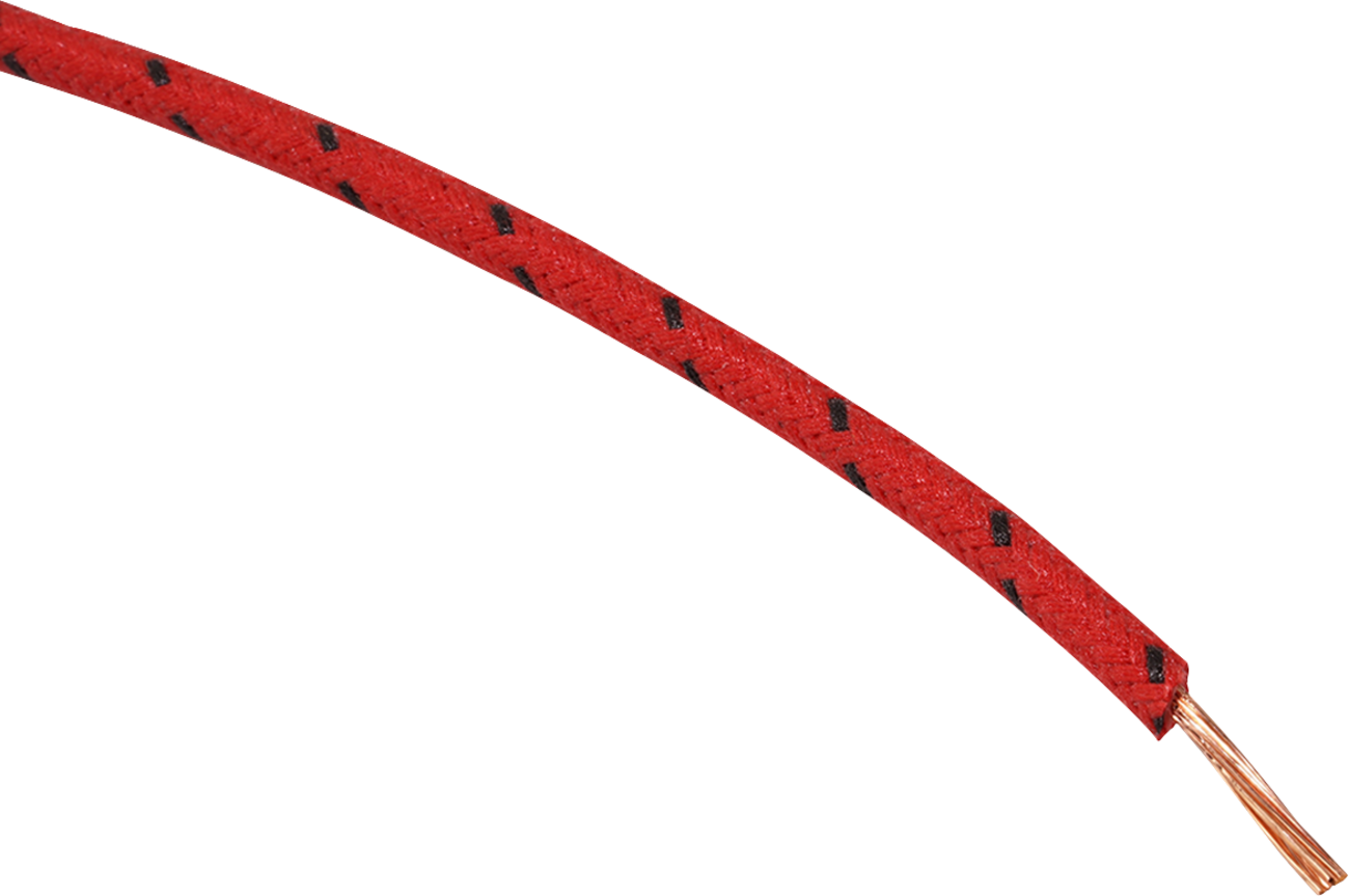 NAMZ 25' Cloth-Braided Wire Spool - 16 Gauge - Red/Black