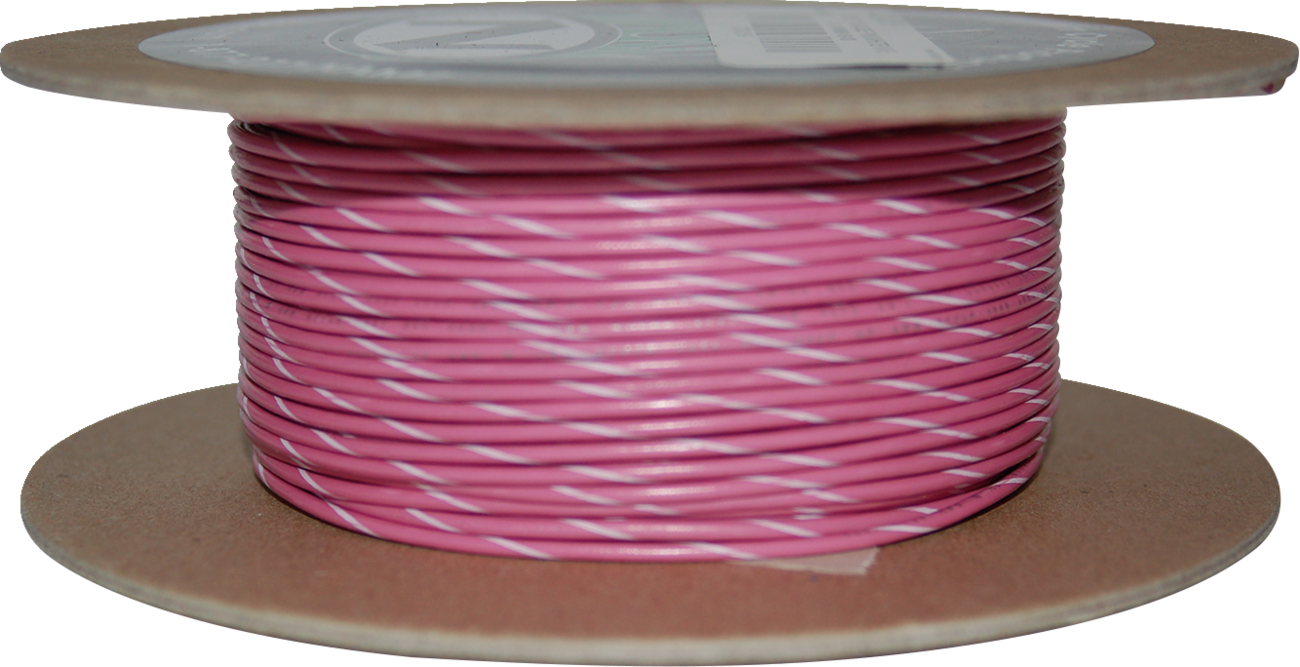 NAMZ 100' Wire Spool - 20 Gauge - Pink/White