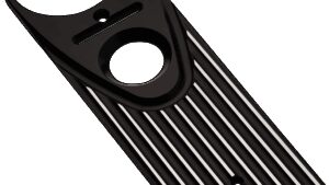JOKER MACHINE Road King Dash Panel - Finned - Black Anodized/Silver