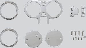 LA CHOPPERS Gauge Mount - Dual - Chrome - Dyna/Sportster