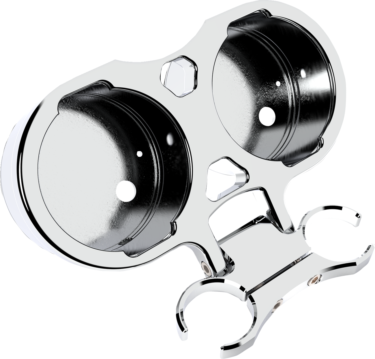 LA CHOPPERS T-Bar Gauge Mount - Dual - Chrome - 1.50" Diameter