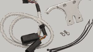 DAKOTA DIGITAL Chrome Handlebar Clamp Mount with T-Bar Drag Bar - Includes Wiring Harness