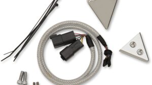 DAKOTA DIGITAL Chrome Handlebar Clamp Mount for V-Bar - Includes Wiring Harness