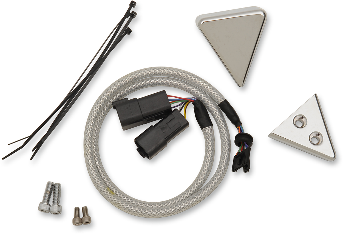 DAKOTA DIGITAL Chrome Handlebar Clamp Mount for V-Bar - Includes Wiring Harness