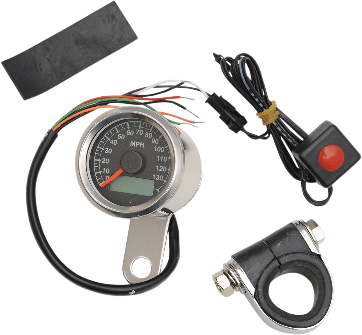 DRAG SPECIALTIES Programmable Mini Electronic Speedometer with Odometer/Tripmeter - 1.87" - Polished