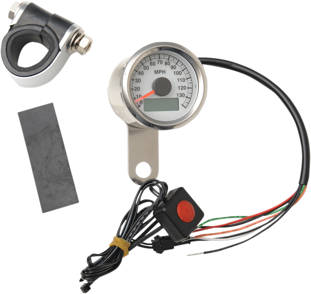 DRAG SPECIALTIES Programmable Mini Electronic Speedometer with Odometer/Tripmeter - 1.87" - Polished