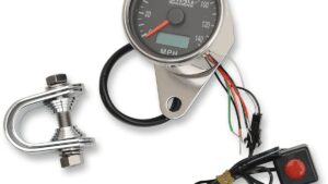 DRAG SPECIALTIES Programmable Mini Electronic Speedometer with Odometer/Tripmeter - 2.4" - Polished