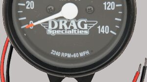 DRAG SPECIALTIES 2.4" MPH Mini LED Mechanical Speedometer/Indicators - Black Housing - Black Face - 2240:60