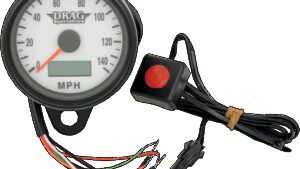DRAG SPECIALTIES Programmable Mini Electronic Speedometer with Odometer/Tripmeter - 2.4" - Black