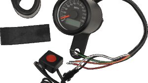 DRAG SPECIALTIES Programmable Mini Electronic Speedometer with Odometer/Tripmeter - 1.87" - Black