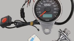 DRAG SPECIALTIES Programmable Mini Electronic Speedometer with Odometer/Tripmeter - 2.4" - Black