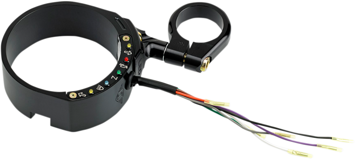 JOKER MACHINE Speedometer Relocation Bracket with Easy Mount Clamp - Black Anodized - For 49 mm Fork