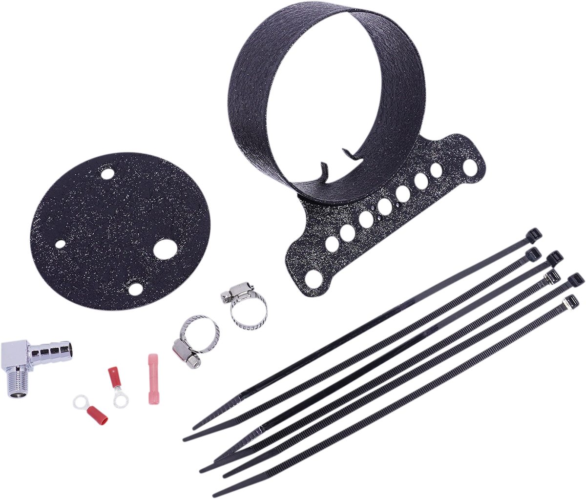 DRAG SPECIALTIES Single Gauge Bracket - Wrinkle Black