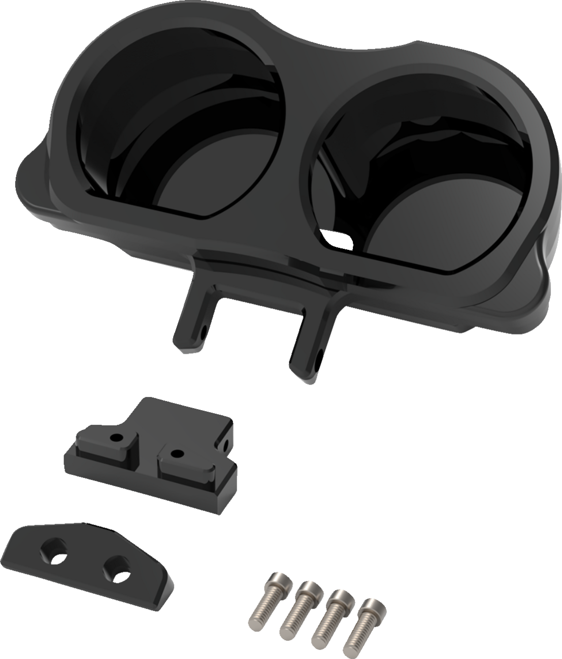 LA CHOPPERS Gauge Mount - Dual - Black - FLT