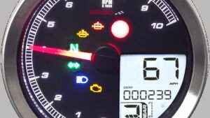 KOSO NORTH AMERICA TNT-04 Multifunction Meter - Silver Bezel - 3.30" Diameter x 2.19" D