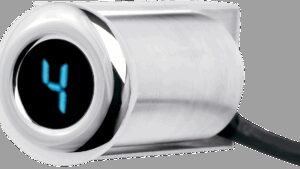 DAKOTA DIGITAL Auto Programming Gear Indicator - Fairing Flush Mount - Chrome - Blue Display