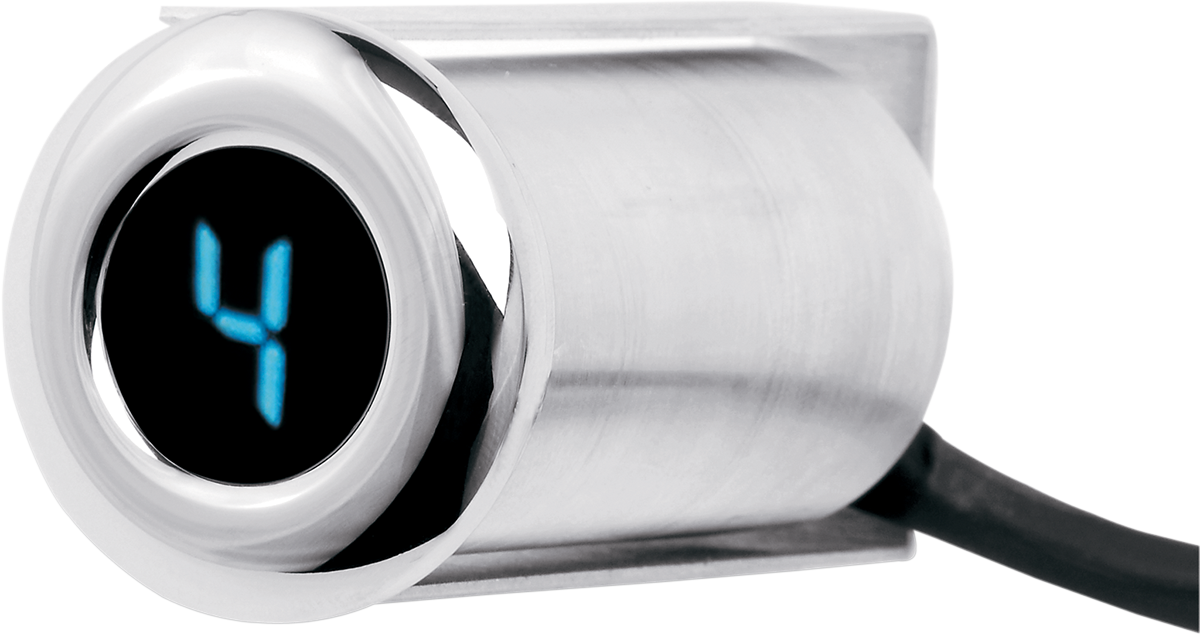 DAKOTA DIGITAL Auto Programming Gear Indicator - Fairing Flush Mount - Chrome - Blue Display