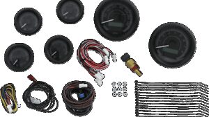 DAKOTA DIGITAL MVX-8K Series Analog/Digital 6-Gauge Kit - Black Bezel - Black Face with Gray Background