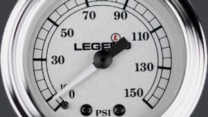LEGEND SUSPENSION Fairing Mounted LED Backlit PSI Gauges - Silver