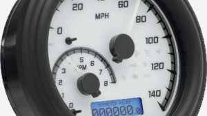 DAKOTA DIGITAL MVX Series Fatbob Analog/Digital Gauge System - White/Gray/Black