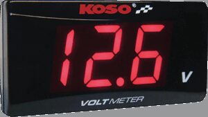 KOSO NORTH AMERICA Super Slim Volt Meter - Red Digits - 2.22" W x 1.06" H x 0.43" D