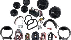 DAKOTA DIGITAL MVX-8K Series Analog/Digital 6-Gauge Kit - Black Bezel - Black Face with Gray Background